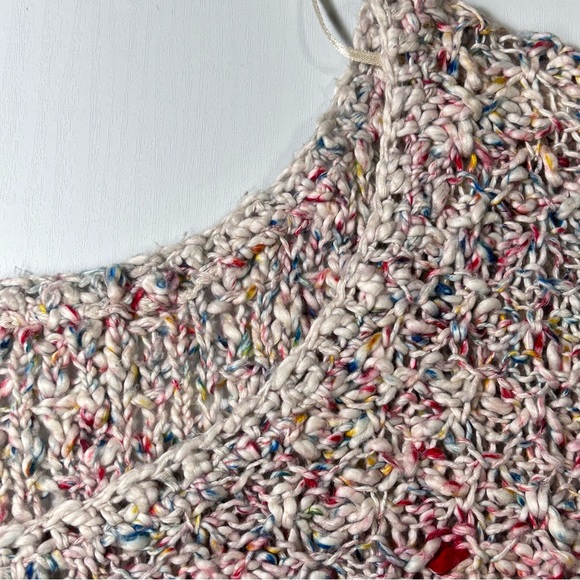 Free People Oversized Multi-Color Crochet Sweater Size XS - Picture 6 of 13
